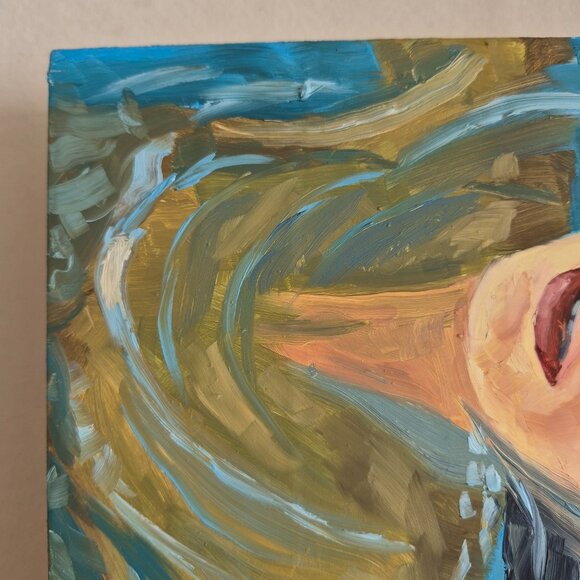 “Dreaming” Original Oil Painting by Robin White on Wood Panel 10” x 8” 1.5” - Picture 5 of 11